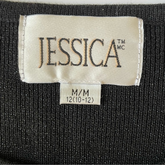 JESSICA Black Vintage Beaded Knit Tank Top US M/12 - Picture 6 of 7